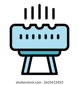 Icono de parrilla caliente. Icono caliente del Vector de la parrilla para el Diseño web aislado en el color de fondo blanco plano