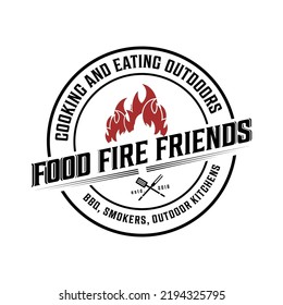 Hot Grill Logo Design Vector Template