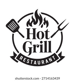 Vector de diseño de logotipo de parrilla caliente