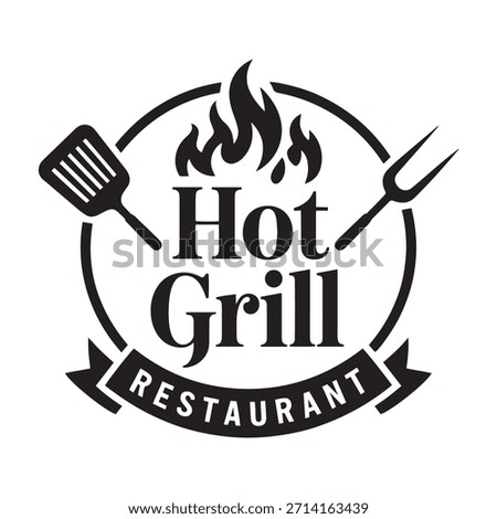 Hot grill logo Design vector