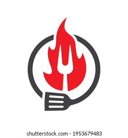 Hot grill logo images illustration design