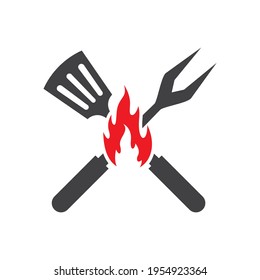 Hot grill logo images illustration design