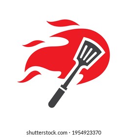 Hot grill logo images illustration design