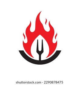 Hot grill logo images illustration design
