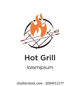 Hot Grill logo or symbol template design