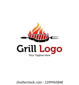 Hot Grill  Logo Template