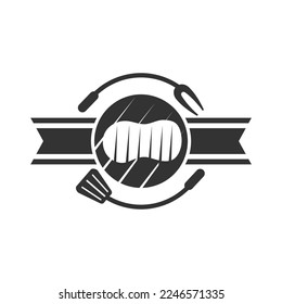 Plantilla de logotipo de parrilla caliente Icono Ilustración Identidad de marca