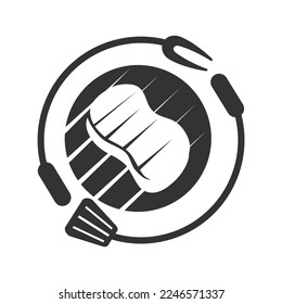 Hot Grill logo template Icon Illustration Brand Identity