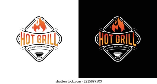 Vector de plantilla de logotipo de parrilla caliente Ilustración