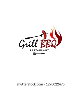 Vintage Steak House Grill Barbeque Logo Stock Vector (Royalty Free ...