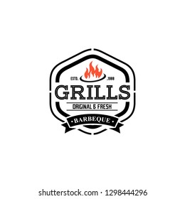 Hot Grill Logo Templates