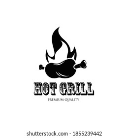 Vorlagen für Hot Grill-Logos BBQ-Logo. Trendy einfaches Logo-Design. Vektorgrafik
