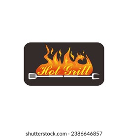 hot grill premium logo template 