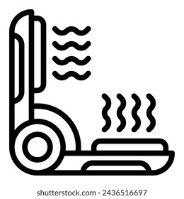 Hot hair straightener icon outline vector. Curling keratin device. Beautification haircare apparatus