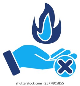 Hot Hand Fallacy Icon - Dual Tone Style - Cognitive Biases Theme