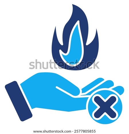 Hot Hand Fallacy Icon - Dual Tone Style - Cognitive Biases Theme