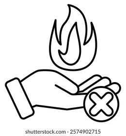 Hot Hand Fallacy Icon - Line Style - Cognitive Biases Theme