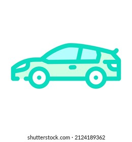 Hot Hatch Car Color Icon Vector. Hot Hatch Car Sign. Isolated Symbol Illustration