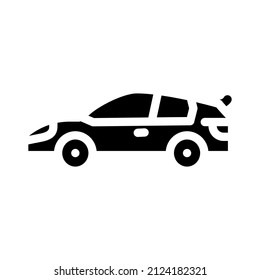 Hot Hatch Car Glyph Icon Vector. Hot Hatch Car Sign. Isolated Contour Symbol Black Illustration