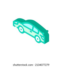 Hot Hatch Car Isometric Icon Vector. Hot Hatch Car Sign. Isolated Symbol Illustration