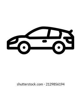 Hot Hatch Car Line Icon Vector. Hot Hatch Car Sign. Isolated Contour Symbol Black Illustration