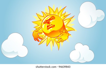 Hot the haughty sun