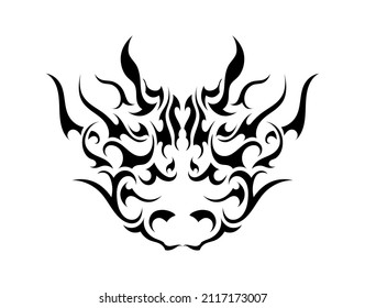 hot head monster dragon head abstract tattoo sticker symbol