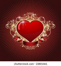 Hot heart. Vector.