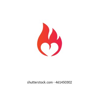Hot heart vector logo in a modern style.