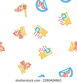 hot heat cold fire vector seamless pattern thin line illustration