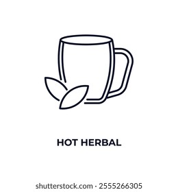 hot herbal  outline icon. Linear vector from food concept. Thin line hot herbal  icon isolated on white background