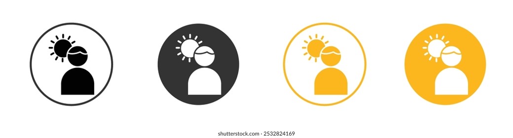 Icono humano caliente Signo de contorno de Vector blanco y negro