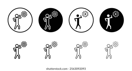 Hot human icon Flat outline fill set collection