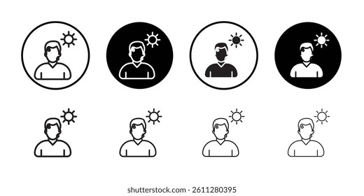 hot human icon Thin line art collection