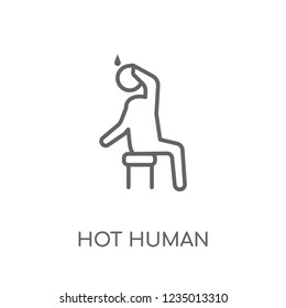 hot human linear icon. Modern outline hot human logo concept on white background from Feelings collection. Suitable for use on web apps, mobile apps and print media.