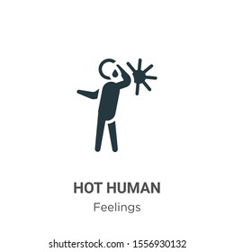 Hot human vector icon on white background. Flat vector hot human icon symbol sign from modern feelings collection for mobile concept and web apps design.
