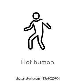 hot human vector line icon. Simple element illustration. hot human outline icon from feelings concept. Can be used for web and mobile