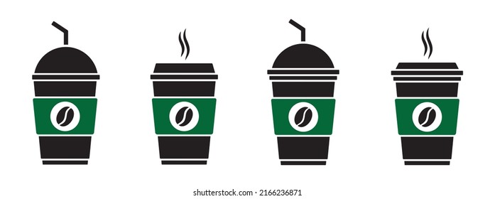 Hot and Ice Coffee Cup Icon Vector Illustration