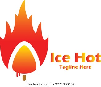 hot ice cream design concept. Ice cream logo vector.
