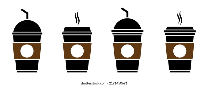 Hot and Ice Cup Icon Vector Illustration