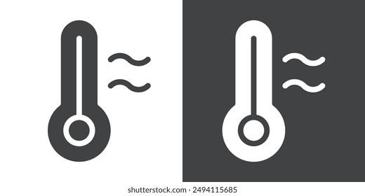 Hot Icon Flat set in black and white color outline vector