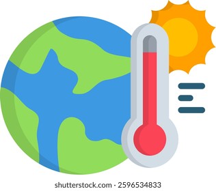Hot Icon Flat Vector Illustration