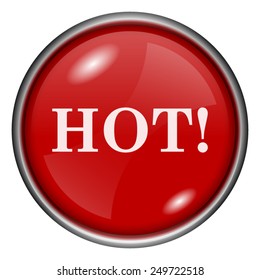 Hot icon. Internet button on white background. 