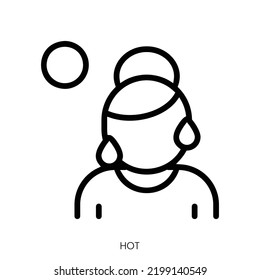 hot icon. Line Art Style Design Isolated On White Background