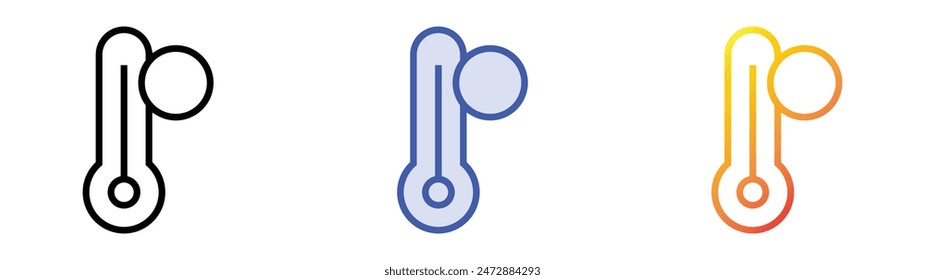 hot icon. Linear, Blue Fill and Gradient Style Design Isolated On White Background