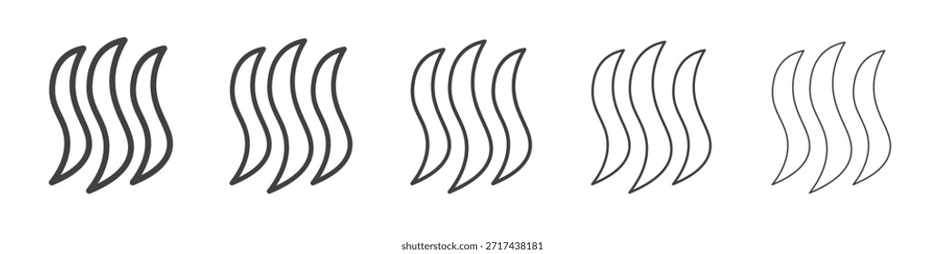 Hot icon in linear strokes concept