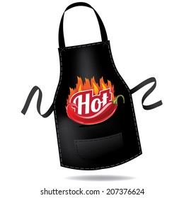 Hot jalapeÃ?Â±o icon on black apron EPS 10 vector