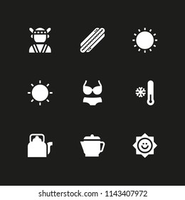 hot icon set. cold, taiwanese and hot dog vector icon for graphic design and web