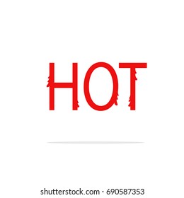 Hot icon. Summer symbol. Flat design. Vector Illustration.