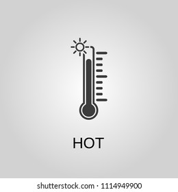 Hot icon. Hot symbol. Flat design. Stock - Vector illustration
